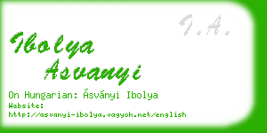 ibolya asvanyi business card